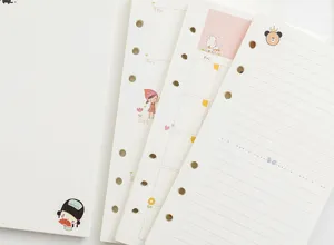 A6 refill binder inner pages cartoon planner insert daily monthly schedule stationery