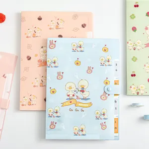 Cute cartoon duck A4 accordion file folder with multiple index tabs for document storage.