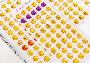 Mini cute emoji stickers pack waterproof phone diary decor lovely funny expression decals