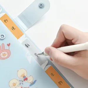 Cute duck A4 file organizer accordion folder PP document storage bag with classification tabs