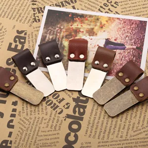 Leather metal pen holder clip for notebook journal planner diary vintage stationery accessory.