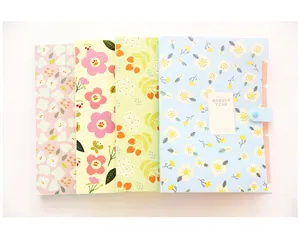Korean style floral 6 pocket document folder PP file organizer test paper storage bag stationery