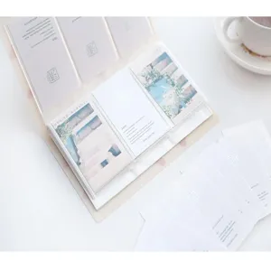 Detailed view of the cute cartoon business card holder and photo card album for collection.