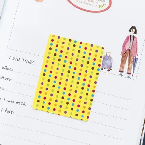 Cute yellow polka dot sticker for DIY journal and scrapbooking decoration aesthetic craft supplies