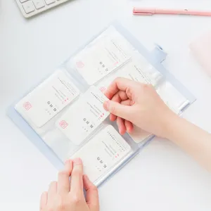 Blue snap business card holder photo album pocket card organizer for kpop photocards