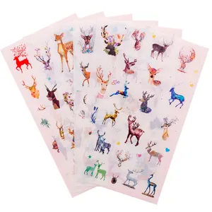 Watercolor deer stickers transparent PVC handbook diary decorative adhesive decals
