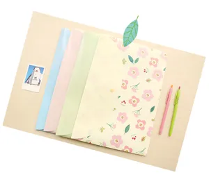 A4 pastel plastic document folder, snap button waterproof file bag set for office and school organization.