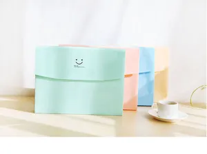 Colorful plastic accordion document folder, cute candy color expanding file organizer bag.
