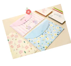 Cartoon A4 file folder cute waterproof PP document storage bag portable stationery organizer