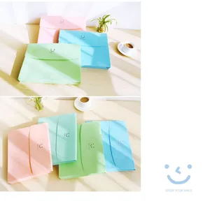 Pastel color document folder file storage bag cute stationery organizer for office school