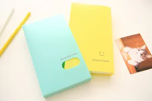 Pastel PP business name card holder pocket organizer case cute stationery office accessory