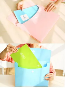 Candy color plastic document folder file bag cute stationery organizer storage bag detail