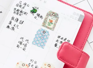 Decorative plant theme stickers detailed view for DIY handmade journaling and planners.