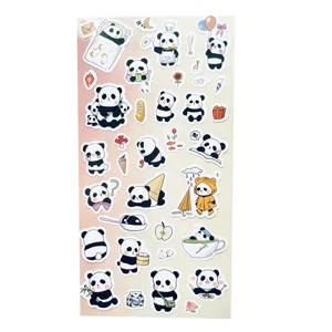 Cute panda cartoon stickers for journal and phone decoration, waterproof self-adhesive sticker sheet
