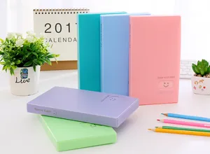 Colorful plastic business card holder large capacity name card book organizer office desk storage