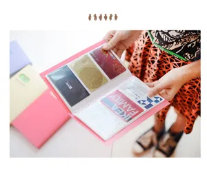 Large capacity PP business card holder with multiple slots, portable card book for daily use.