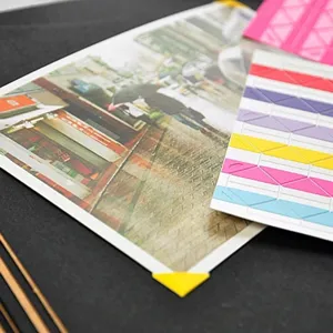 DIY photo album corner stickers, colorful photo fixing stickers for scrapbooking and journaling.