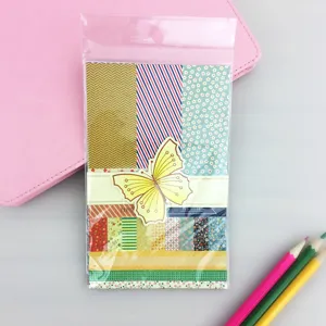 Decorative washi paper sticker pack for journaling, scrapbooking, and DIY crafts.