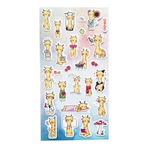 Cute cartoon giraffe sticker sheet for journaling, scrapbooking, and phone decoration DIY.