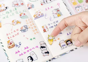 Cute animal cartoon stickers for journaling scrapbooking and phone case decoration