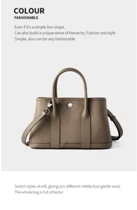 Genuine leather top-layer cowhide women's handbag, stylish tote and shoulder bag for daily wear.