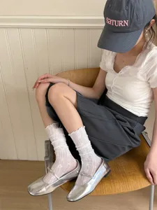 Süße japanische Spitzen-Socken für Damen, atmungsaktive Mesh-Stapel-Socken für den Alltag.