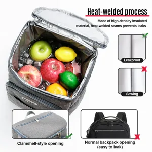 Insulated cooler backpack waterproof picnic bag with leakproof heat-welded seams design.