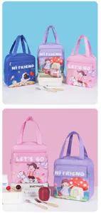 Cute insulated lunch bag for students portable bento tote cooler bag thermal food container.