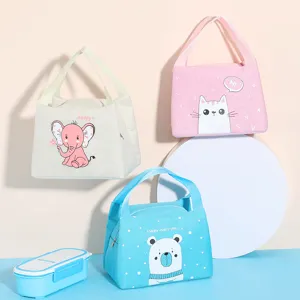 Borsa termica per pranzo con simpatici cartoni animati borsa bento portatile per picnic all'aperto