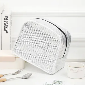 Insulated lunch bag silver bento cooler handbag for office school food storage container