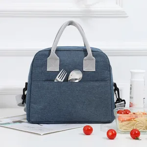 Large Insulated Lunch Bag Cationic Oxford Cloth Thermal Bento Box Tote Cooler Handbag Crossbody Bag For Work School Picnic