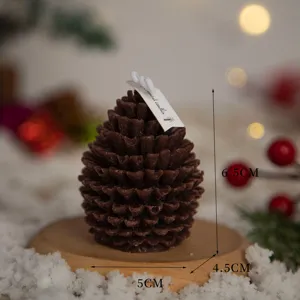 Christmas pinecone scented candle holiday festive gift natural craft desktop decor