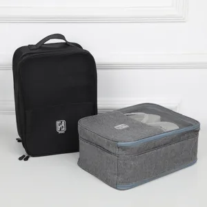 Travel shoe bag set, portable foldable shoe organizer for suitcase, multi-functional storage.