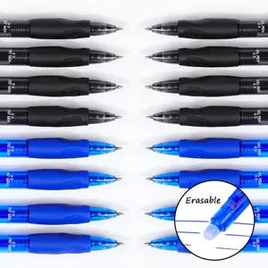 Penne gel cancellabili retrattili 0.5mm nero e blu scrittura fluida set di cancelleria