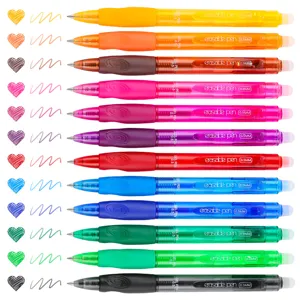 12 Colors Erasable Gel Pens 0.5mm Push Type Thermal Frixion Pens Office Stationery Supplies
