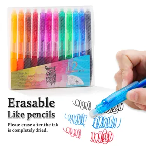 12pcs Erasable Gel Pens 0.5mm Assorted Colors Heat Sensitive Erasable Friction Pens Set