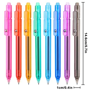 Colorful retractable gel pen set 0.5mm translucent aesthetic journaling pens office stationery