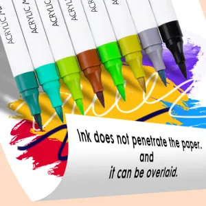 Set di pennarelli acrilici a doppia punta penne da pittura per disegno artistico e craft