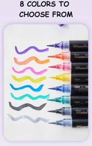 8 colori set di penne a pennello metalliche per disegno forniture d'arte studenti.