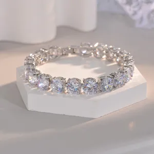 Prachtige sprankelende ronde zirkonia tennisarmband voor dames en heren mode kristallen sieraden.