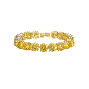 Prachtige gele zirkonia tennisarmband voor dames en heren mode luxe goudenkleurige sieraden