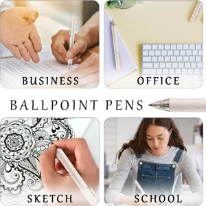 Dettaglio di penna a sfera in paglia di grano beige per ufficio, sketch e scuola.