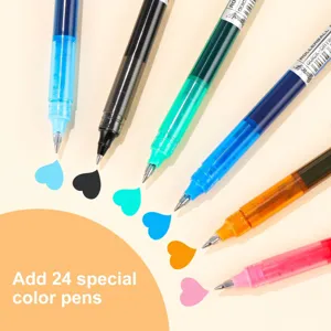 24 penne a gel liquido colorate ad asciugatura rapida punta fine per la scrittura