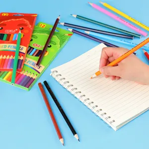 12-color colored pencil set for students drawing and painting, wooden hexagonal art pencils.