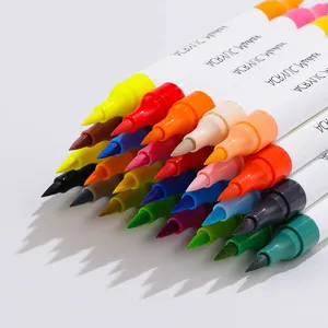 Set di pennarelli acrilici colorati per disegno artistico doppia punta dettagli