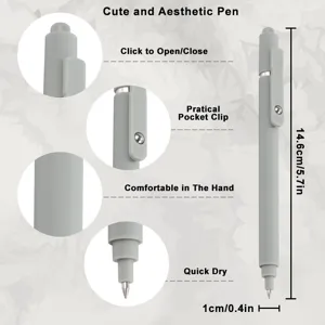 Morandi color retractable gel pen, aesthetic student office signature pen, quick dry ink.