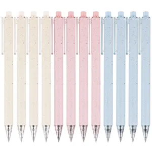 Fast Drying Retractable Gel Pen Wheat Straw Creative Student Signature Pen Office Stationery Smooth Writing Pen