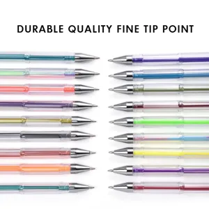 Fine tip gel pen refills detail showing colorful assorted ink colors for smooth writing.
