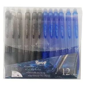 12pcs erasable gel ink pens set 0.5mm smooth writing rollerball pens black blue ink school supplies