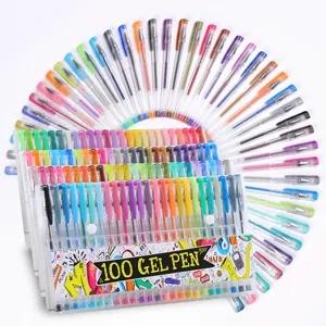Assorted Colored Gel Pens Set Glitter Metallic Highlighter Pens for DIY Drawing Art Design Office School Supplies